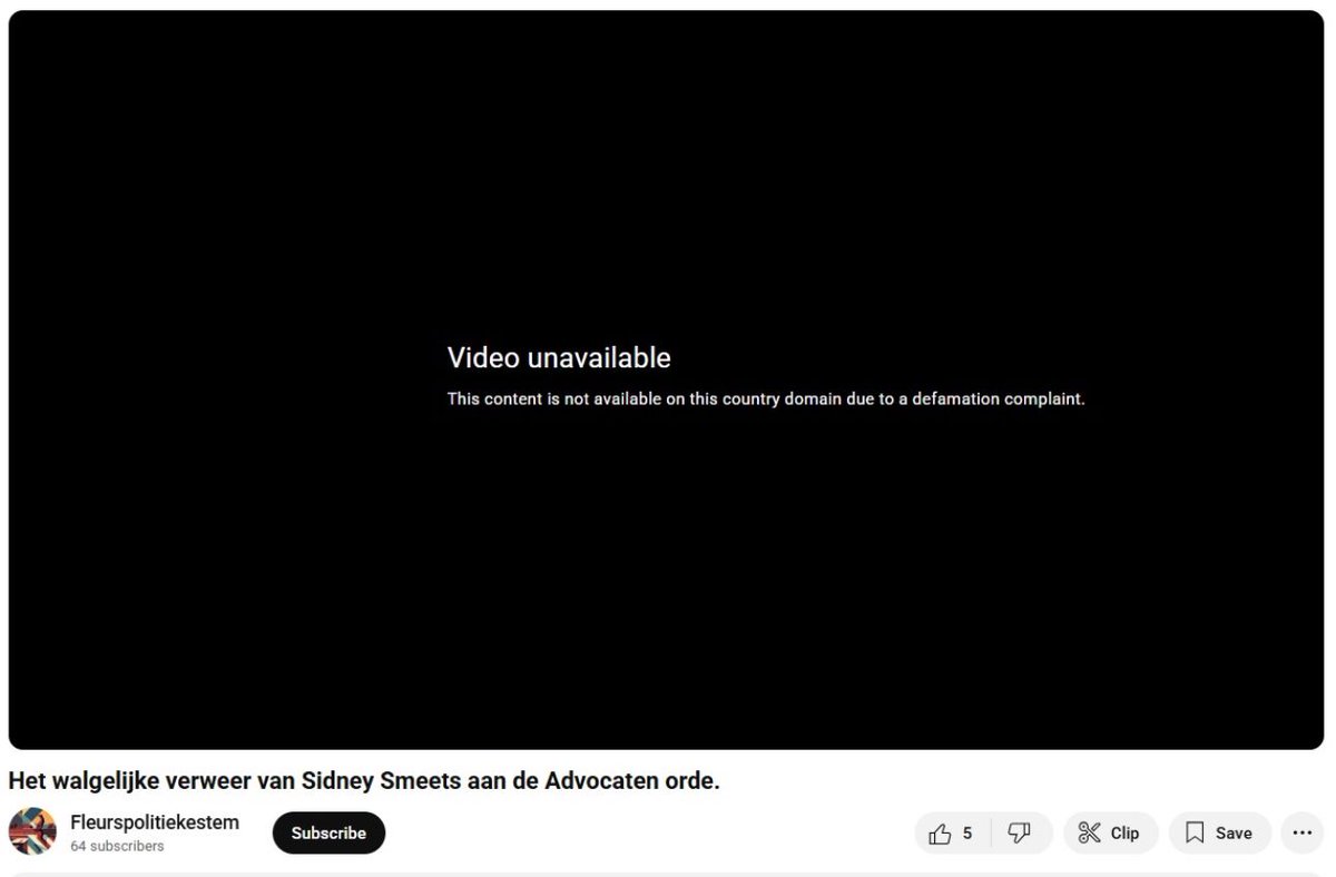 chrisklomp's tweet image. Zeven dagen in Twitterjail en nu grijpt ook YouTube in mbt de lasterlijke teksten van @Fleurspolitiek. X en YT denken toch iets anders over die 'volledige oprechtheid' van Fleur #laster