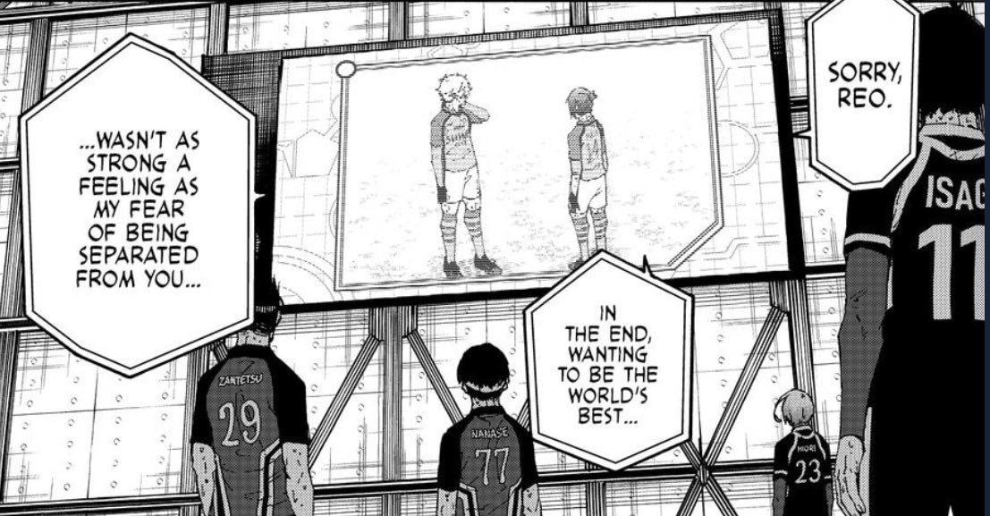 nova_kayn99's tweet image. i’ve read countless fanfics, romance novels, manhwas, etc but few things have ever hit me as hard as nagi’s speech to reo in chapter 300

it was really just panel after panel of the most heartbreaking lines imaginable 😭