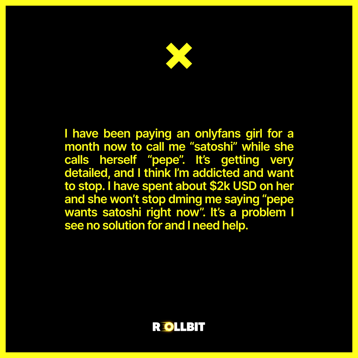 coinfessions's tweet photo. I have been paying an onlyfans girl to call me “satoshi” https://t.co/OP5osVL9gP