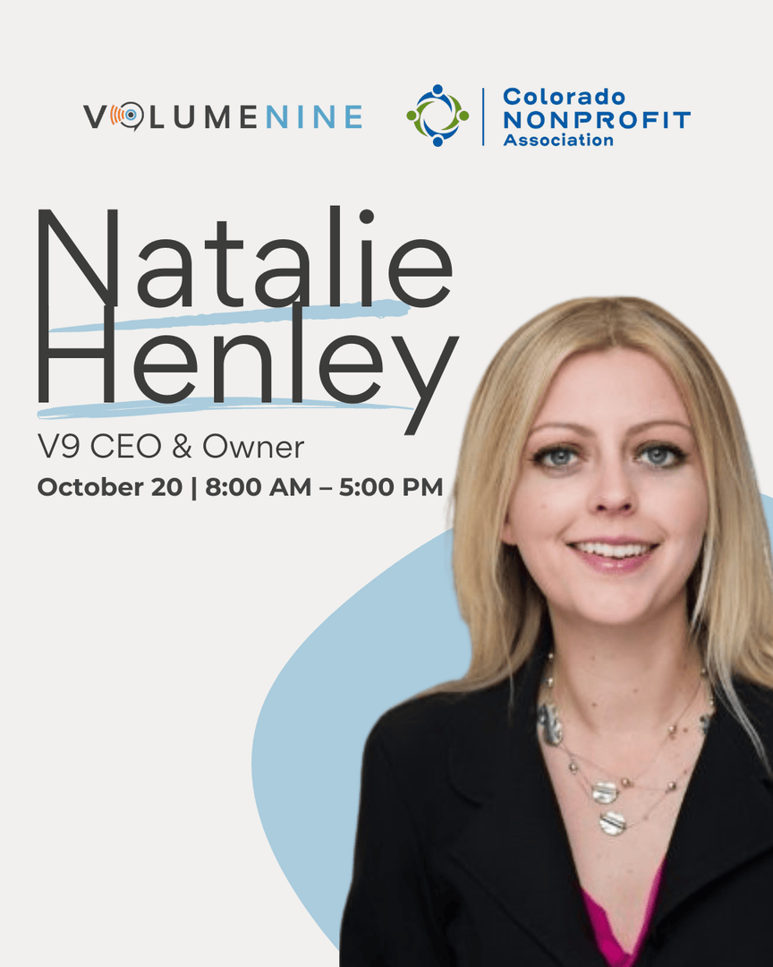 Natalie speaks tomorrow at Connecting Colorado in Denver, sharing how nonprofits can use AI in digital marketing to grow their reach and impact. 💡

#VolumeNine #ConnectingColorado #AIMarketing #Nonprofits #DenverEvents