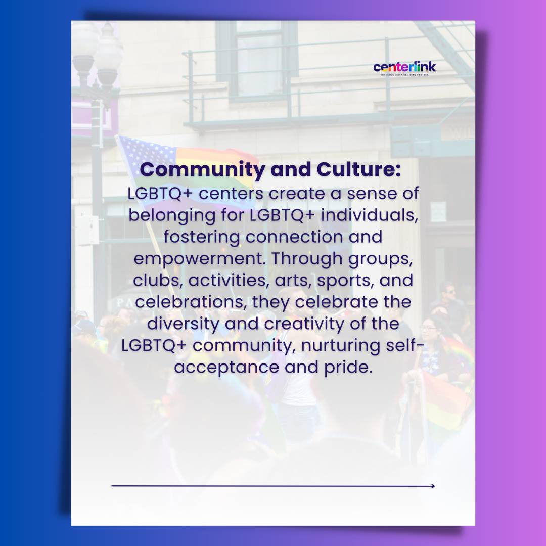 Today we celebrate LGBTQ+ Center Awareness Day!
Centers like these are community lifelines, offering safety, advocacy, and joy.

We honor every LGBTQ+ space that fights for equity, uplifts our stories, and provides healing.