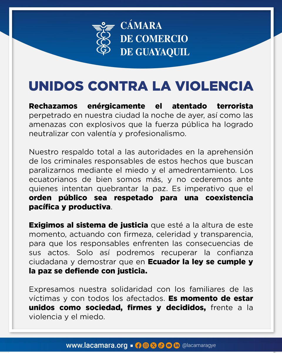 La <a href="/lacamaragye/">Cámara de Comercio de Guayaquil</a> comunica