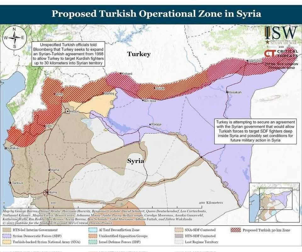 تركيا تريد احتلال 30 km  من الحدود السورية .
اين شباب واعلاميي العورة السورية ؟
هل هناك تعليق ام نفس انبطاح جبل الشيخ وستخترعون قصة اعلامية لالهاء القطيع في سوريا عن ما يحدث 
  <a href="/MoazAlmohareb/">معاذ محارب</a>