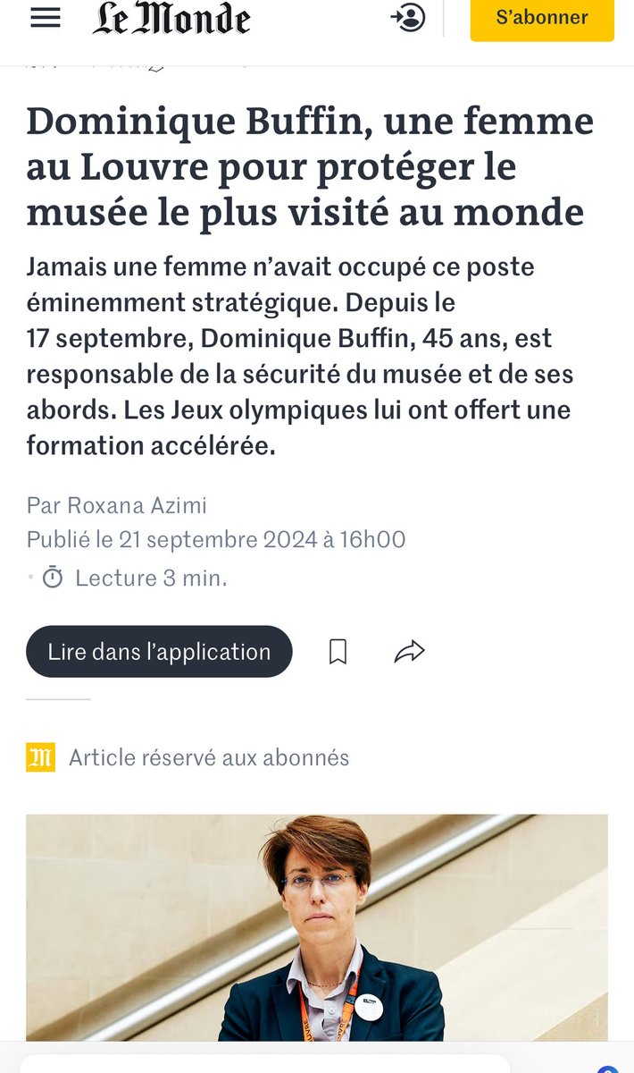 En septembre 2024, Dominique Buffin était propulsée à la tête de la sécurité du Louvre et de ses abords.
Le tout-Paris applaudissait : « Une femme au poste le plus stratégique du musée le plus visité du monde ! »
Mais voilà ce qui arrive quand on recrute pour cocher des cases