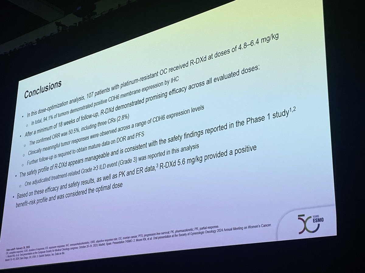 We have the third ADC today hitting the threshold of more than 50% ORR in an early trial in PROC today in #ESMO25 <a href="/myESMO/">ESMO - Eur. Oncology</a>. Raludotatug deruxtecan is in fact active in PROC regardless CDH6 expression. Outstanding presentation by <a href="/IsabelleRayCoq1/">Isabelle Ray-Coquard</a>