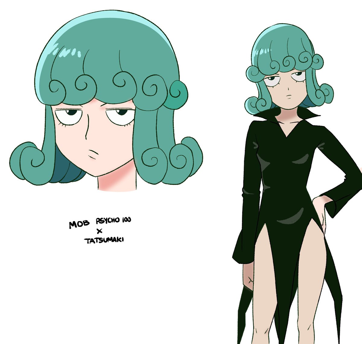 Solitaryapple10's tweet image. I tried drawing Tatsumaki in the Mob Psycho art style. What do you all think?