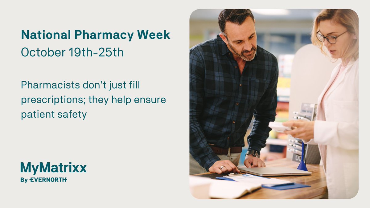 During #NationalPharmacyWeek #MyMatrixxbyEvernorth celebrates the important contributions of pharmacists and technicians for patient care in hospitals, clinics, and healthcare settings. Thank you for all you do!