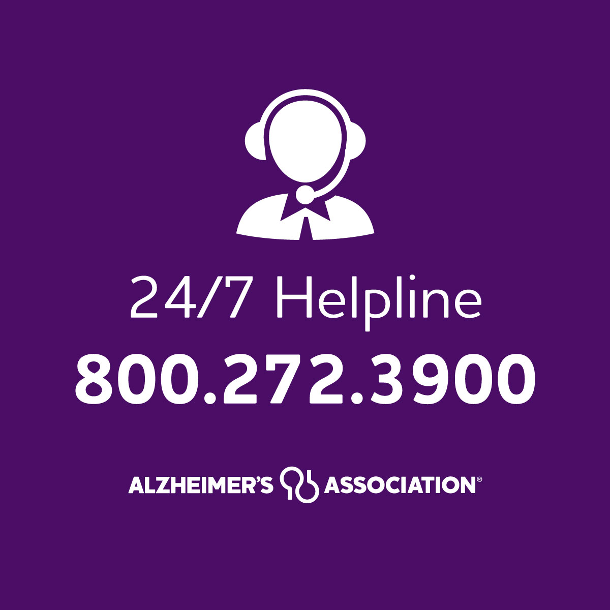 Caring for someone with Alzheimer’s or other dementia is no easy task. We’re here to help. Call our free 24/7 Helpline at 800.872.3900.