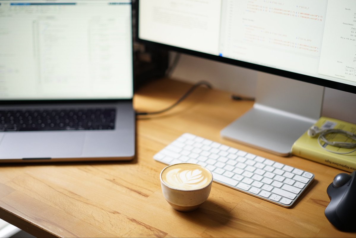 0xDF4's tweet image. i’m glad to report today’s latte art was better

in the background: death by MATLAB