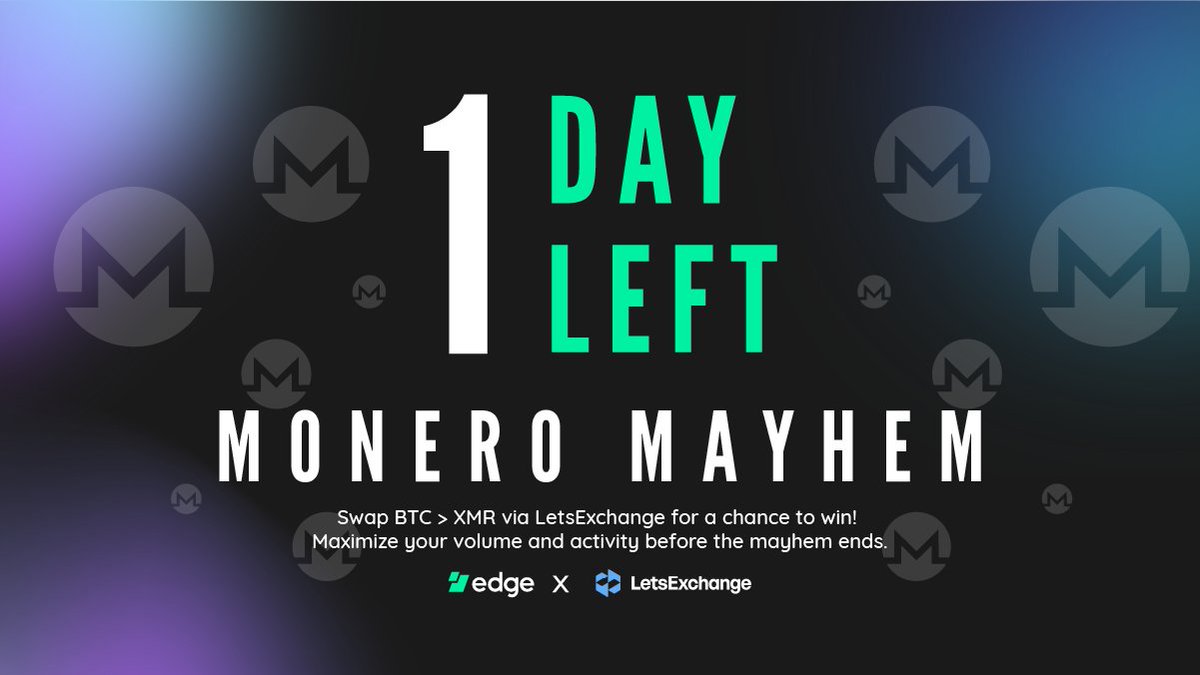 Final hours of Monero Mayhem! Your last chance to climb the leaderboard  before the champion is crowned tomorrow 👑 One wallet takes the entire  prize pool. Swap BTC to XMR now at