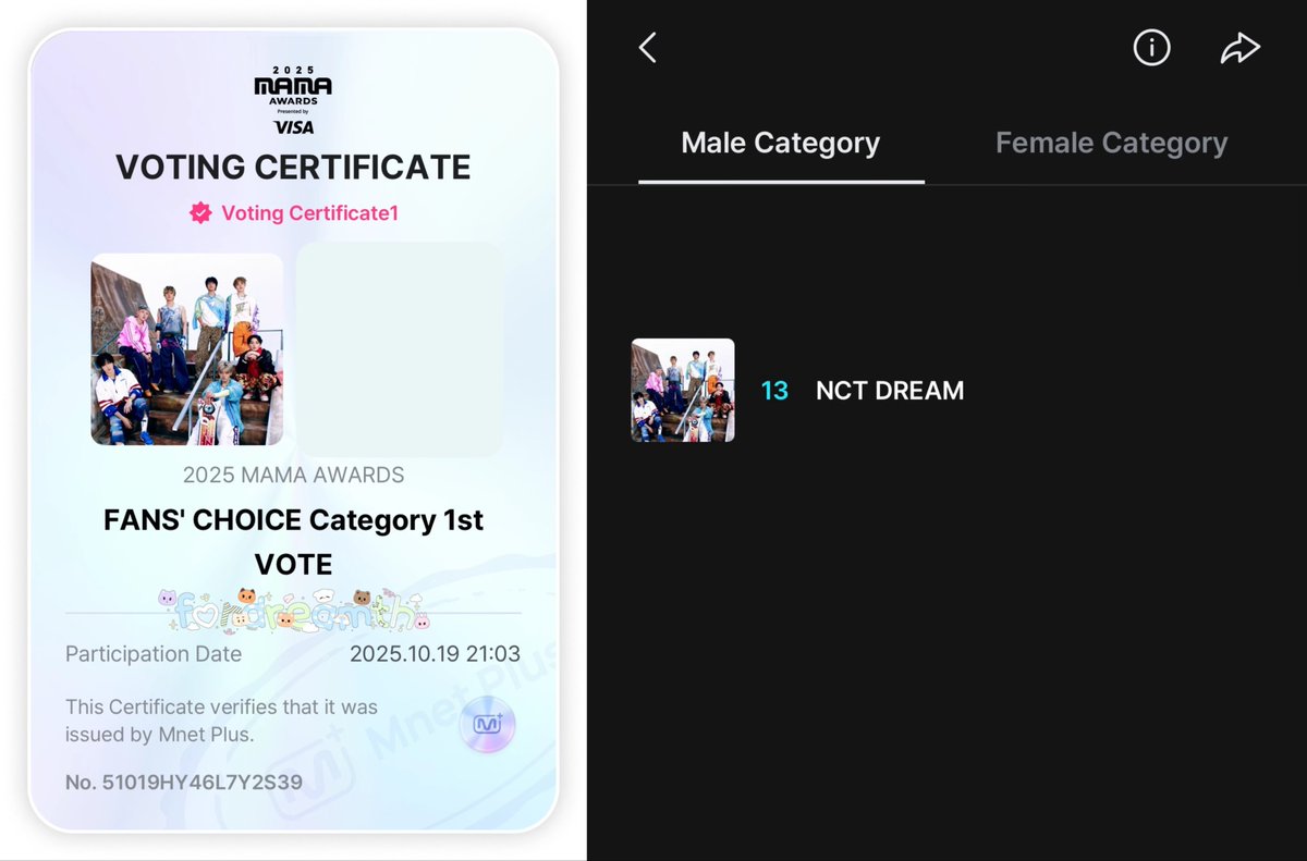 🚨น้องดรีมตกไปอันดับที่ 13 แล้วนะคะ 

ตอนนี้ใกล้จะตัดยอดวันใหม่ของวันที่ 19 แล้วน้า อย่าลืมใช้สิทธิ์โหวตใน mnet plus ให้น้องดรีมกันคนละ 1 โหวตนะคะ รางวัลนี้ใช้โหวต 100% ต้องการคนโหวตจำนวนมากเพื่อพาน้องดรีมกลับเข้า Top 10 ค่ะ 💪🏻

#โหวตนี้เพื่อน้องดรีม