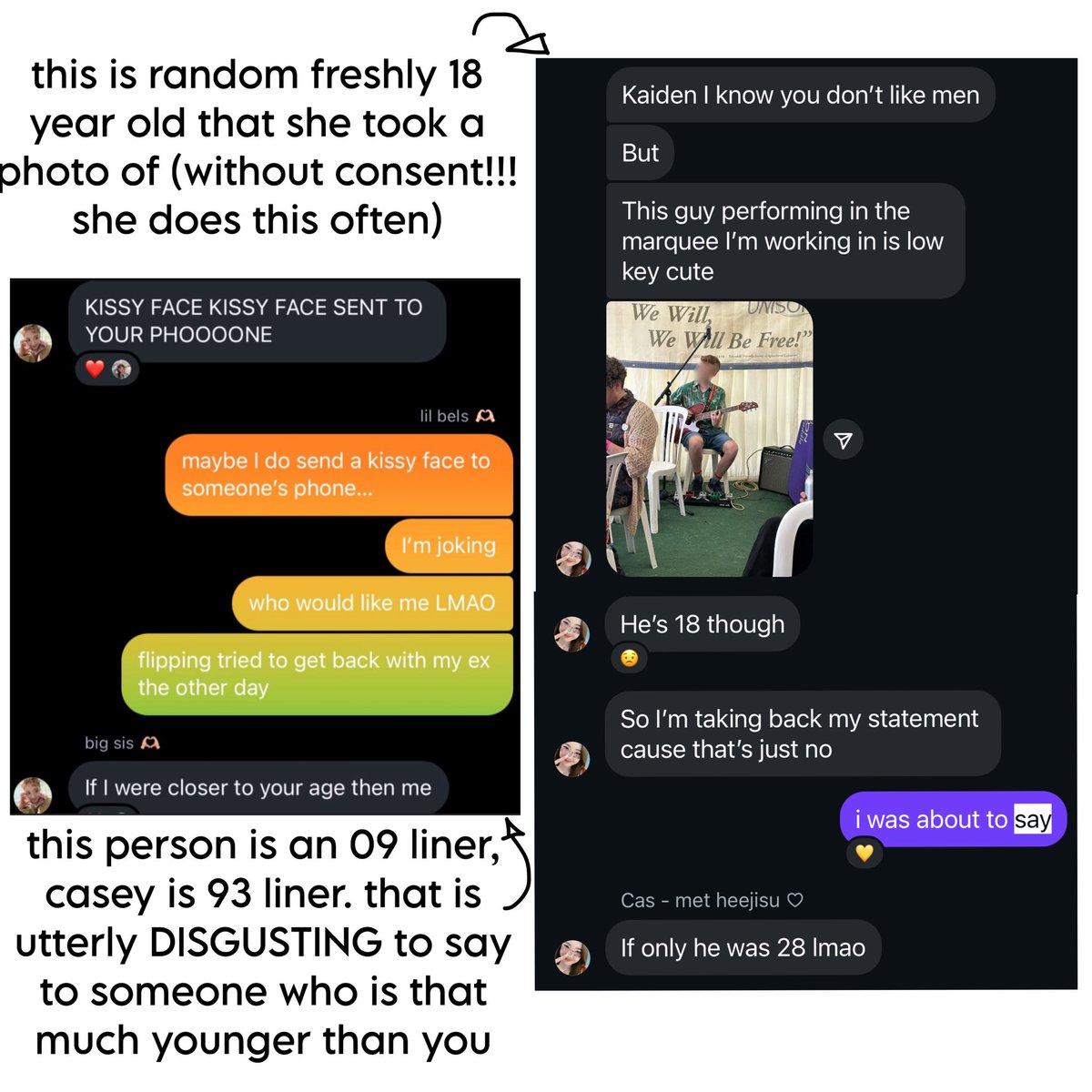 oasiskitty_'s tweet photo. casey till this day denies everything by using the fact that the last time, when a very similar event happened, police dismissed the case, everyone knows police do no follow these types of cases however that does not mean it did not happen, if you know more of her socials pls dm https://t.co/NGNnqSQ3I2