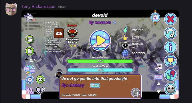 Dreadwolf completes devoid as a new hardest!!