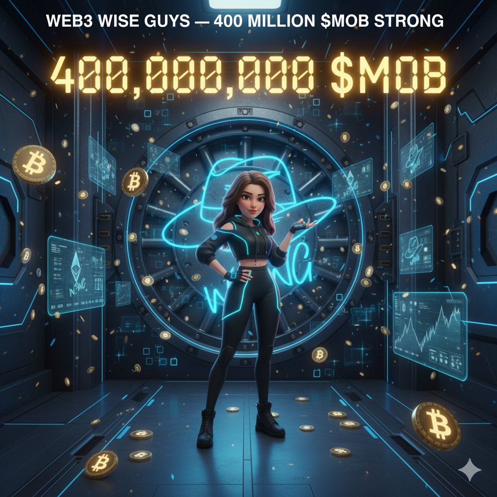 When the vault hits 400 MILLION $MOB and you can't help but strike a pose! 😉 Our #WEB3WISEGUYS are not playing around. This visual masterpiece says it all. What an achievement! 🔥 #CryptoCommunity #MOBStrong