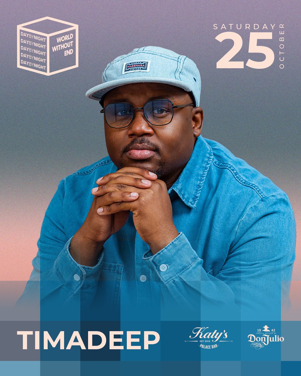 TimAdeep steps up for Day By Night at Katy’s Palace.
Warm textures, soulful touch — made for the daytime floor.
Saturday, 25 October | 3PM–11PM | Johannesburg

🎟️ Presale live — rebrand.ly/WWE_OCT