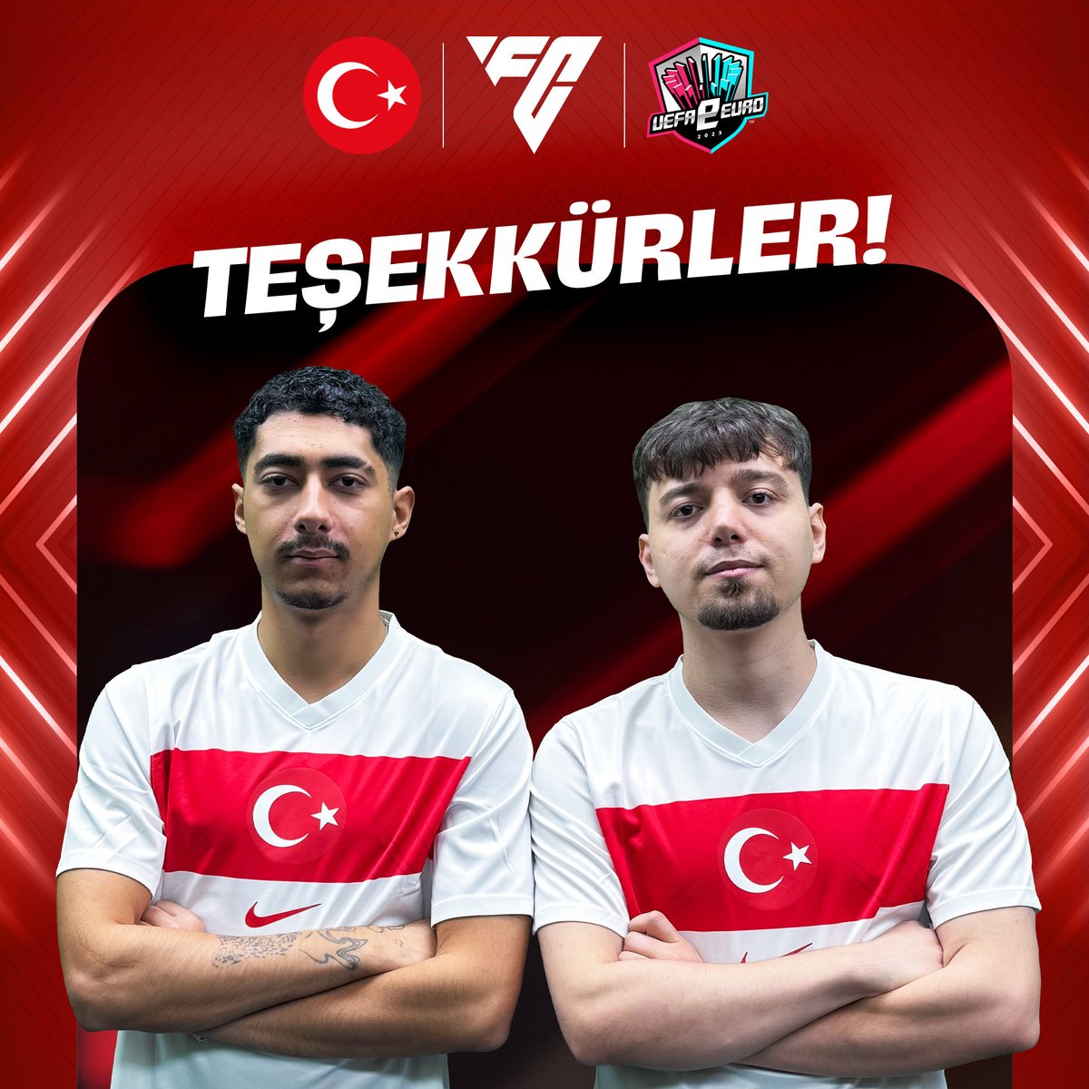 Her şey için teşekkürler! 🙌

EA SPORTS FC 26 eMillî Takımımız, UEFA eEURO 2025 Elemeleri’ne Son 16 Turu’nda veda etti. #BizimÇocuklar🇹🇷