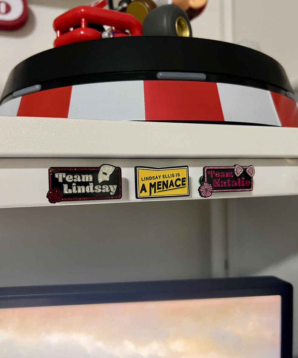 fishmonkeyhat's tweet image. my @thelindsayellis vs. @ContraPoints pins with some radgirlcreations.com magnetic pin backs why not