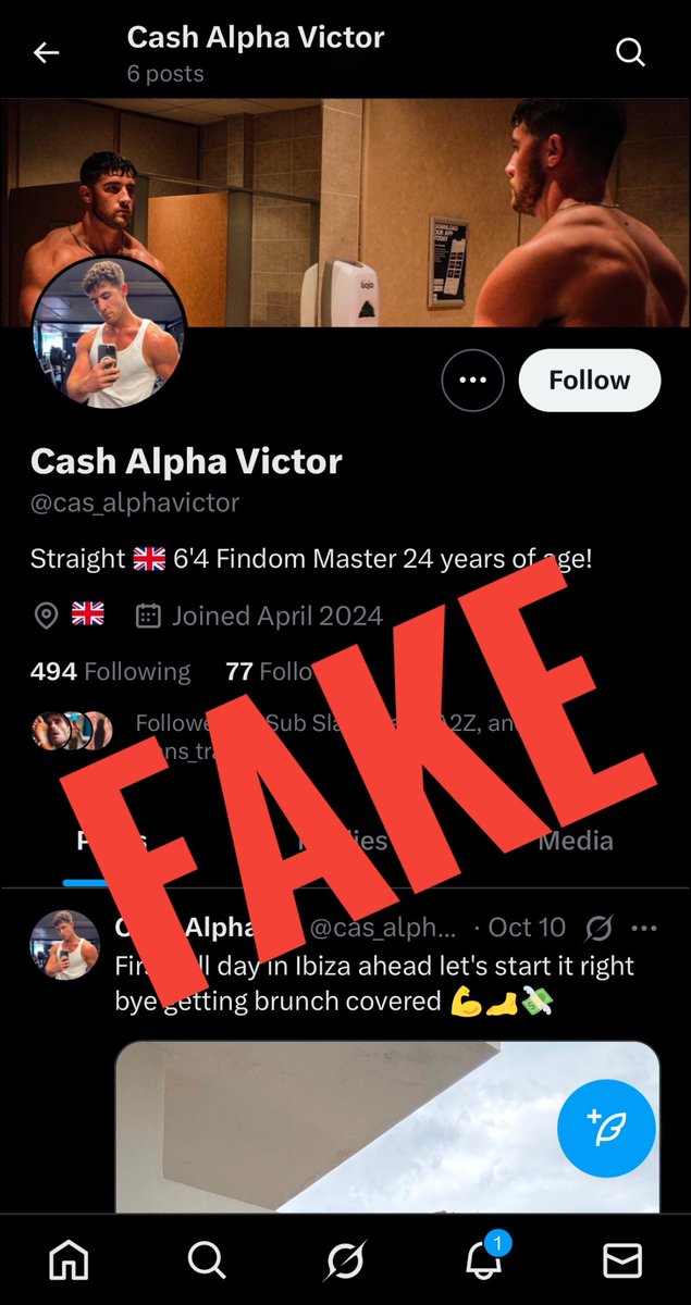 ⛔️⛔️⛔️ FAKE Alert ⛔️⛔️⛔️

<a href="/cas_alphavictor/">Cash Alpha Victor</a>  is fake. Click and report impersonation. 

Stolen content from real Alpha 
@cashalphavictor
  
Report all fakes and scammers to 
<a href="/realalphaU/">Real Alphas</a>