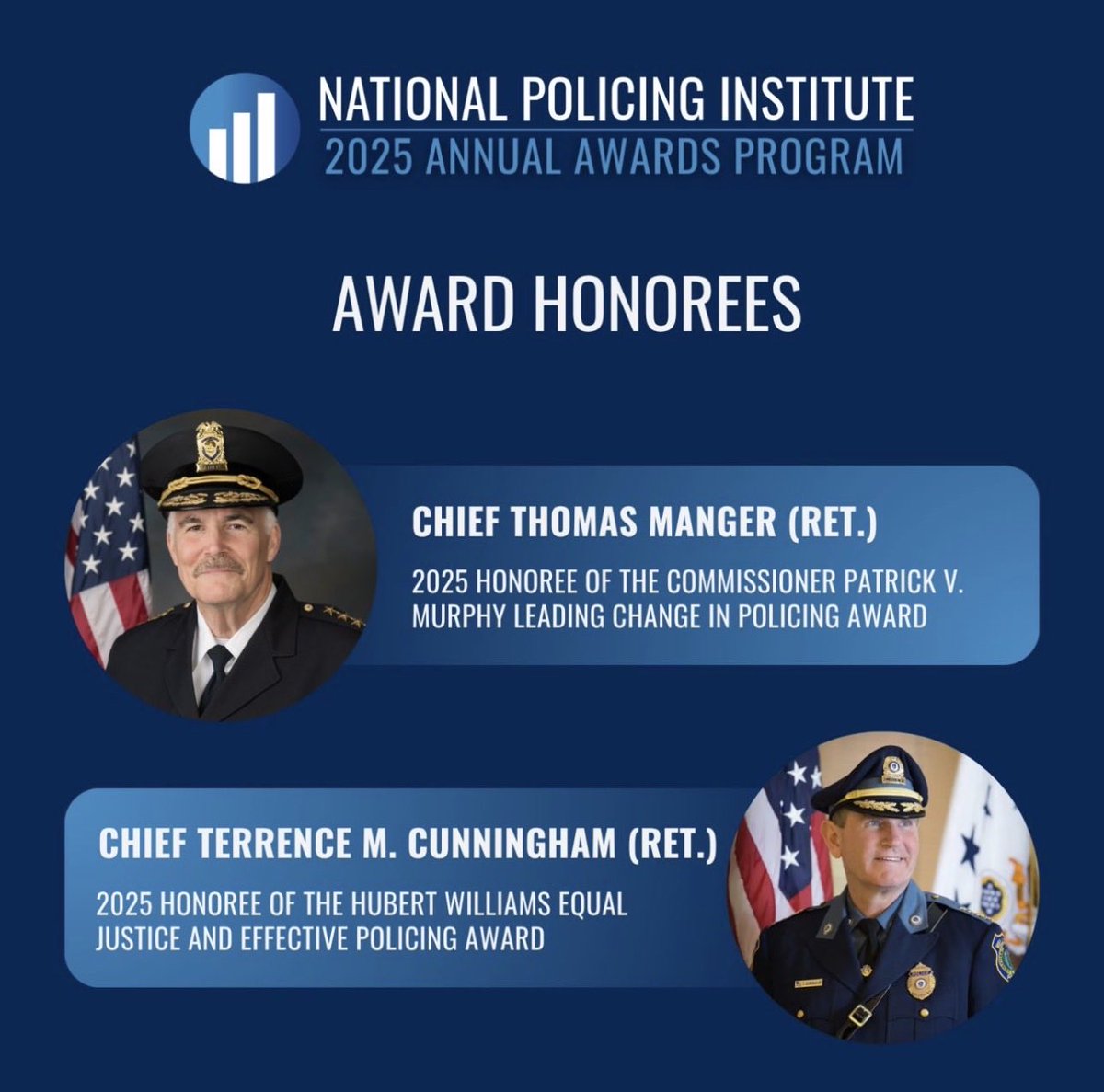 secure_measures's tweet image. Honored to attend &amp;amp; sponsor the @PolicingInst 2025 Annual Awards Reception celebrating excellence in law enforcement. 👏
Congrats to Chiefs Tom Manger &amp;amp; Terrence Cunningham on receiving top honors — well deserved for their leadership &amp;amp; service.
#NationalPolicingInstitute