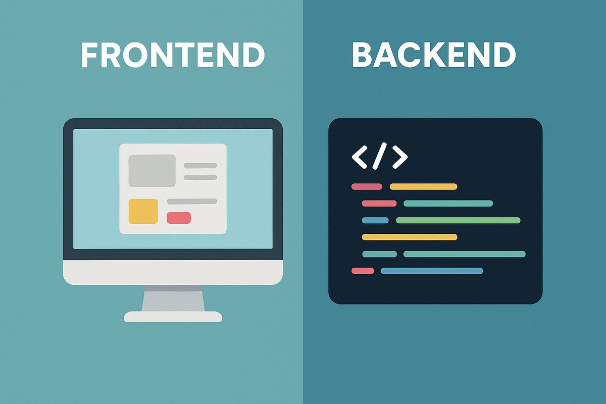 iDevMohammed's tweet image. الفرق بين الـ Frontend و Backend بطريقة بسيطة لكل مطور ويب مبتدئ 👇
تخيّل إنك فتحت موقع التسوّق المفضل عندك
كل الصور، الأزرار، القوائم، والرسائل اللي تشوفها وتتفاعل معها
هذا هو الـ Frontend
الجزء اللي المستخدم يلمسه ويشوفه بشكل مباشر.
أدواته: HTML, CSS, JavaScript وأُطر مثل…