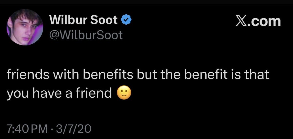 Imagine recycling a tweet from Wilbur soot