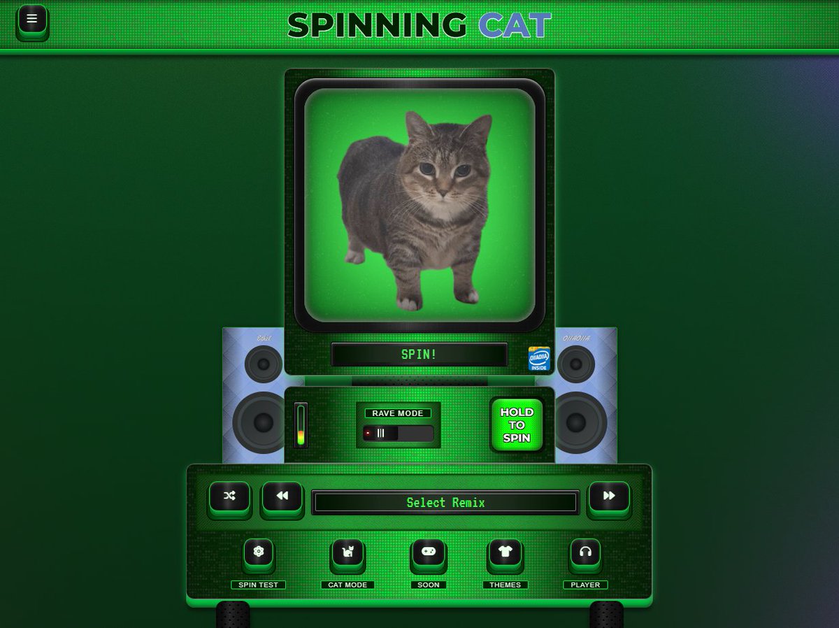 OIIAOIIA_TECH's tweet image. spinning.cat new update is live!

- Added a new fancy spin button.
- Made multiple small design improvements.