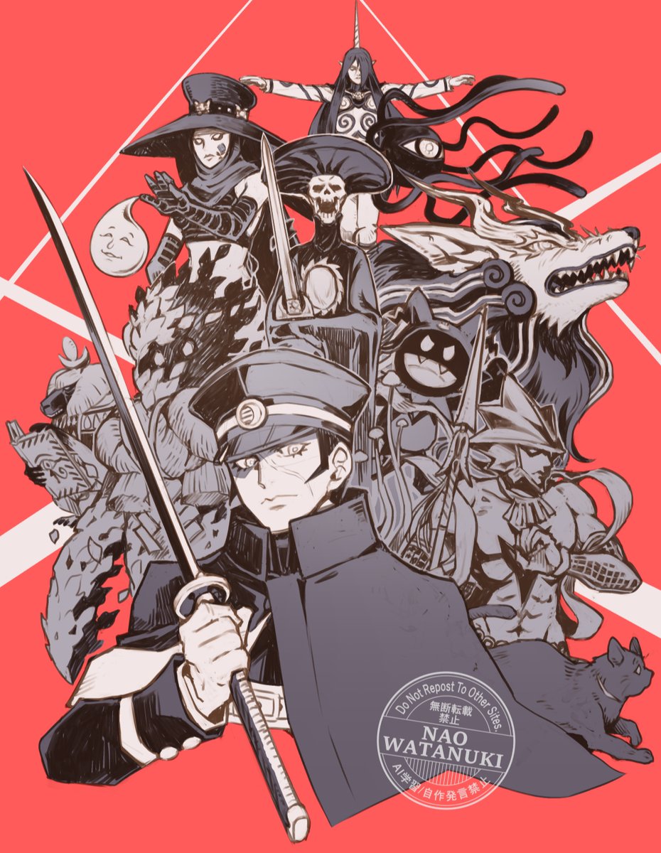 mitto56075038's tweet image. 『#RAIDOU Remastered: 超力兵団奇譚』より　葛葉雷堂と仲魔達