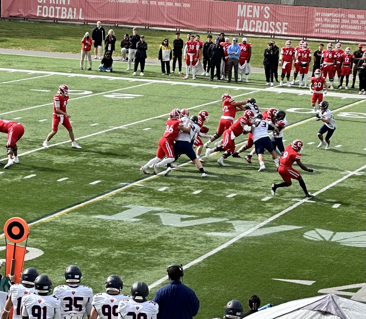Broden_M11's tweet image. Had an amazing gameday visit at Cornell! Was great to be back in Ithaca to watch @BigRed_Football battle for the W! Extremely grateful to @TerryUrsin @DanSwanstrom @M_E_Miller my parents and all the other coaches for making it possible! #yellcornell @FMHSFB23 @FortPrep…