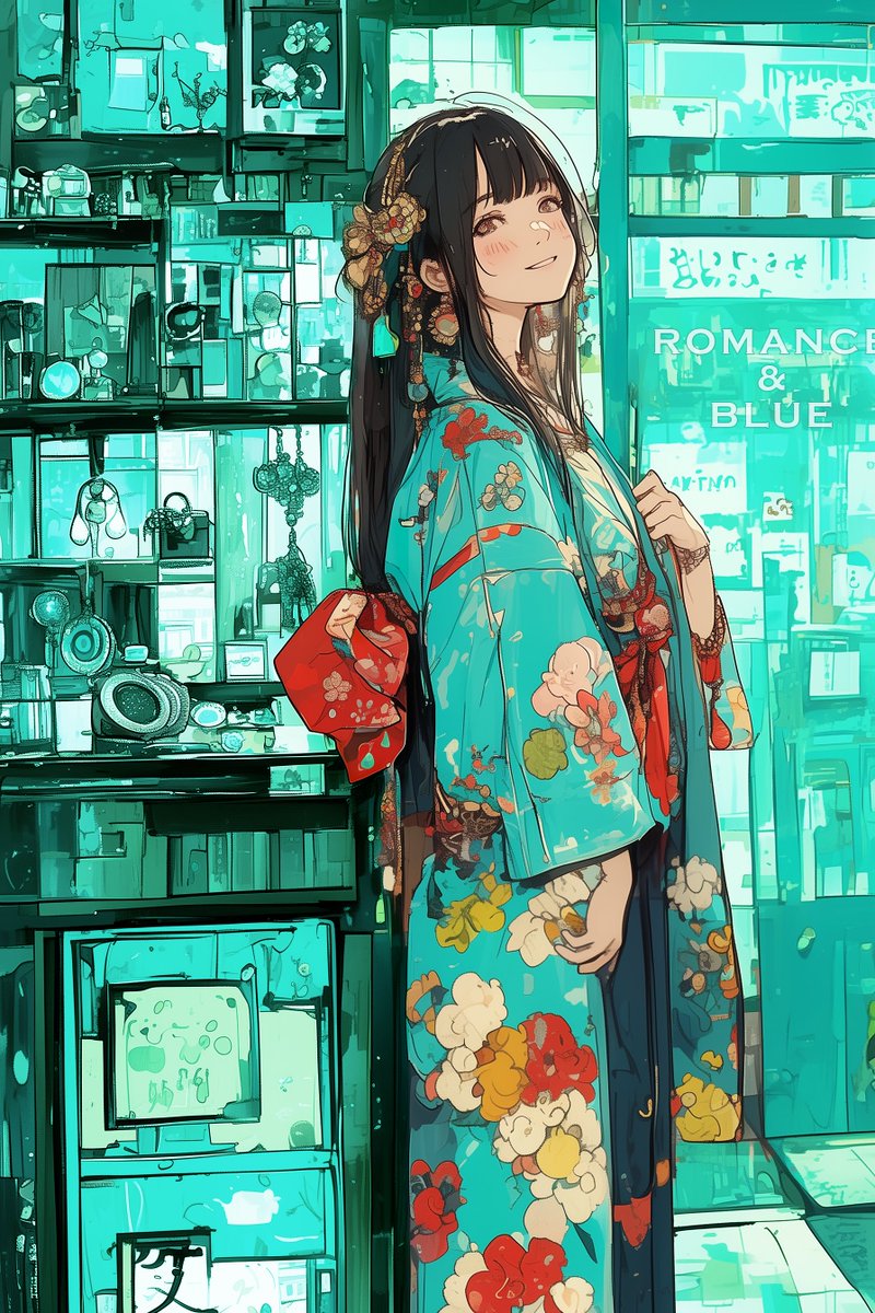 「Tiffany Blue #AIart」|黒猫さん🐈‍⬛のイラスト