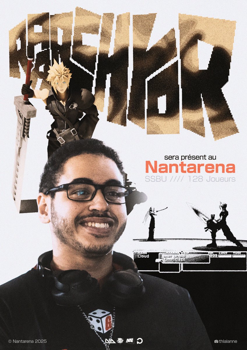 <a href="/Raarchyor/">ES | Raarchyør (new account)</a> est inscrit à la Nantarena !
Après des résultats plus qu'impressionnant lors de ses derniers tournois, ce duo main Cloud et Sora compte bien rajouter la Nantarena à son tableau de chasse   
Faites comme lui et venez rejoindre les 50 joueurs déjà inscrits !