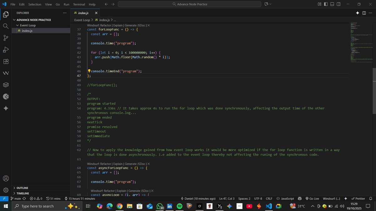 dan_22099's tweet image. Starting my advance nodejs tutorial and today was about event loops, streaming and encryption of file....It's high time I catch up with my bosses in CODE community @TuoyoS26091 @Swag. Corrections are very much highly welcomed 🙂
Github Link: github.com/U22099/Advance…