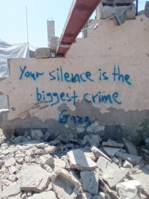 InsiderWorld_1's tweet image. "Your silence is the biggest crime"
From Gaza, Palestine