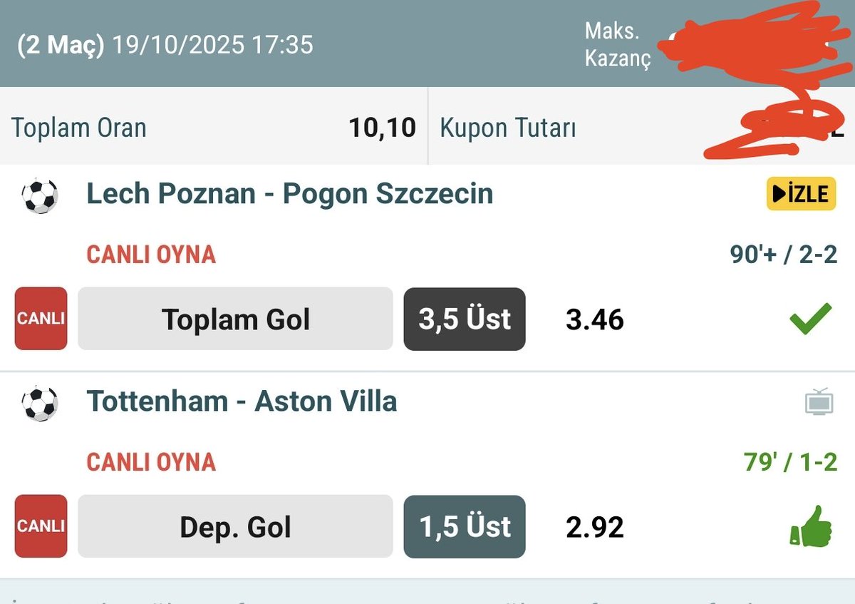 Hocam bu tamamen tablo eseri... 4 dakikada gelen kupon.. İlk maça 90+ da oynandı... Teşekkürler <a href="/canliiddaali/">canliiddaali</a>