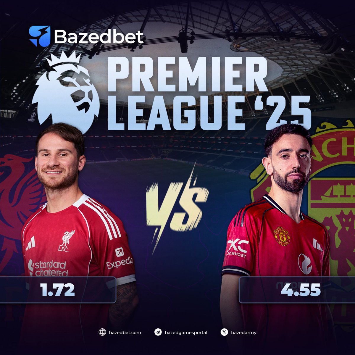 BazedArmy's tweet image. Liverpool vs Manchester United kicks off in 45 minutes.

1.72 vs 4.55 odds. Who are you backing? Lock in your bets now!

$BAZED