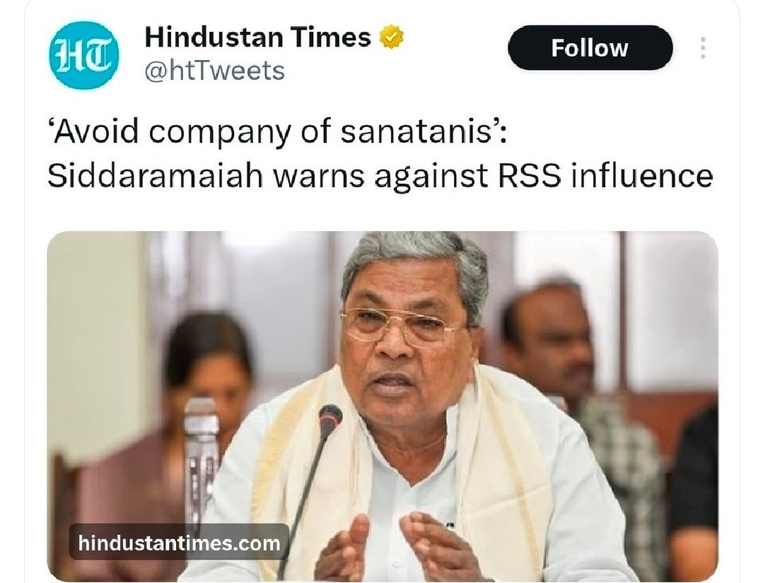 This news isn’t even in national media’s top 100 headlines.

Replace “Sanatanis” with “Muslims” and Siddaramaiah with any BJP leader, it would have become the “communal news of the decade”, debated across channels, and even raised in United Nations!