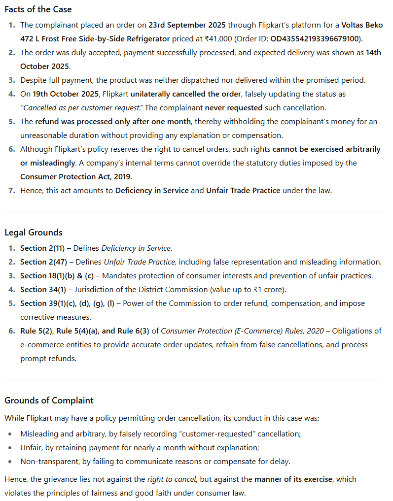 PAPAMOGAMBO's tweet photo. @flipkartsupport @jagograhakjago sir I have filed an online complaint on e dakhil against @flipkartsupport @Flipkart for unfair practice and misleading in information sharing regarding cancellation. Kindly resolve issue,hard copy also submitted as per rule. https://t.co/RbTvENFOER