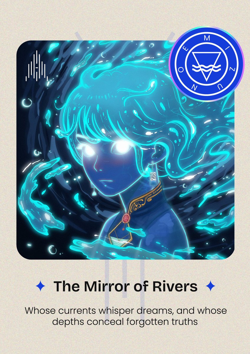 Where the world bends, she remains clear.
Whose heart carries the weight of unseen tides.

Mizunoe, The Mirror of Rivers — ༄.°

She is the embodiment of Thinking; representing creativity and intuition with a contemplative and wise personality.
