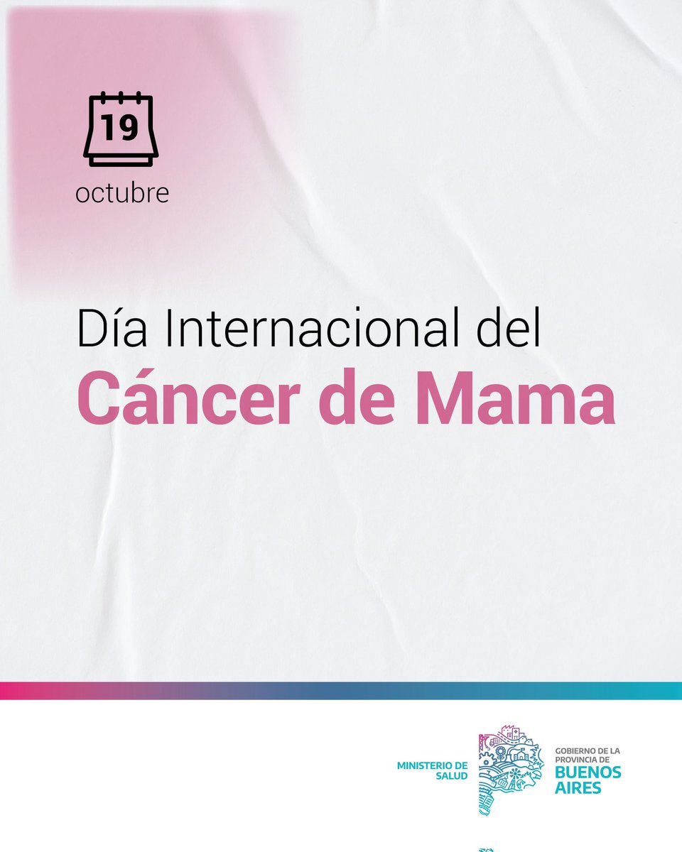 🩷 | En el Mes de la Concientización sobre el Cáncer de Mama, ponemos la mirada en la detección temprana a través de la mamografía.

Si notás cambios en la mama o en la coloración de la piel, bultos palpables, hundimiento, líquido o sangre en el pezón, hacé una consulta médica.