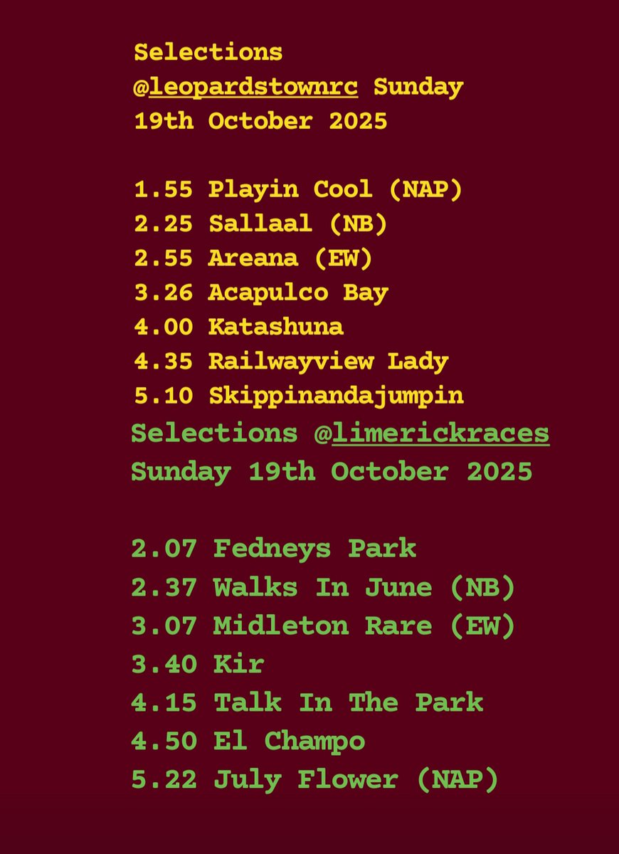 Whooosh!!! Kir (7/2) gets us another winner on the card <a href="/LimerickRaces/">Limerick Races</a> and makes it 3️⃣ winners from the opening four races. 

This time <a href="/JoshWil53502395/">Josh Williamson</a> aboard for <a href="/HenrydeBromhead/">Henry de Bromhead</a>. 

Munster National up next at Limerick. 

Hope ye followed folks 🍀⚡️👏🥇⏬️