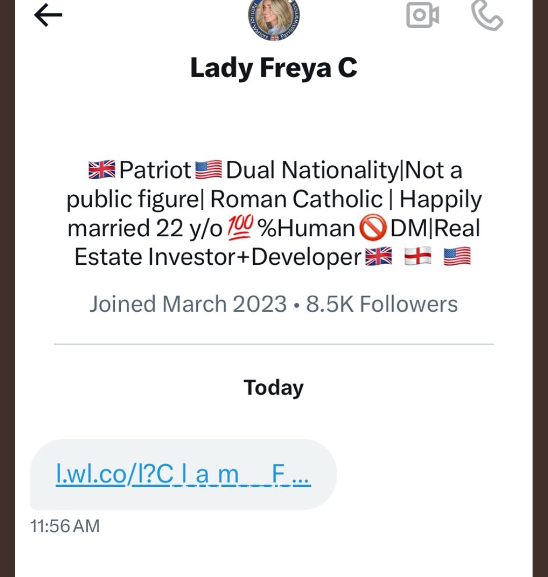 MLilyjo's tweet image. These two accounts are sending suspicious links in DMs:
@Nah804
@lady_freyaCC
Lots of accounts have been hacked recently after people clicked on the links.
NEVER CLICK ON ANY LINKS SENT VIA DMS.