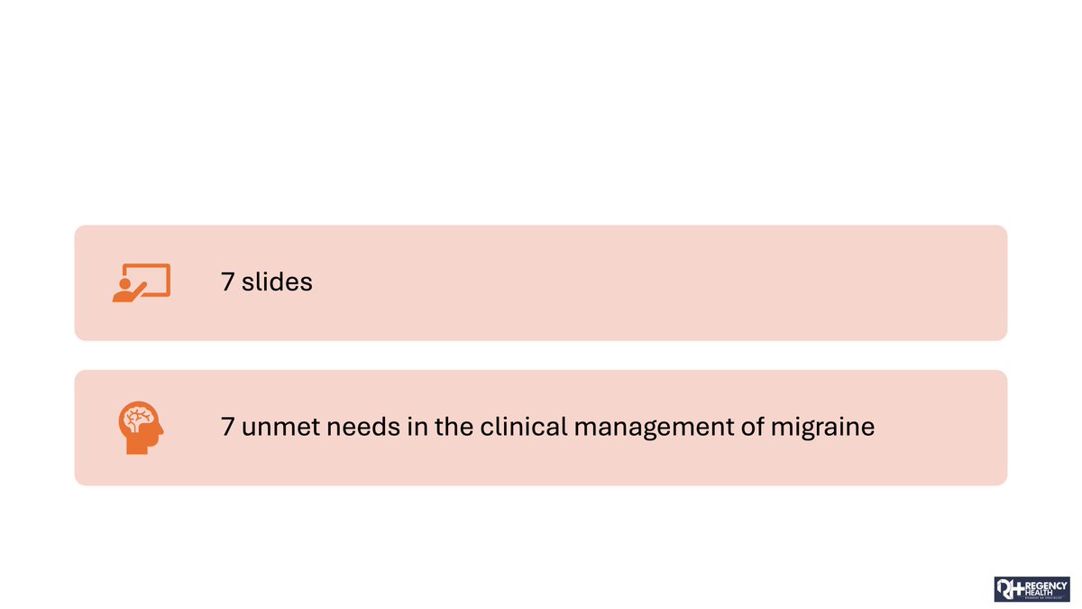 ⓻ unmet needs in the clinical management of #migraine.
From a recent deliberation.
0/7
