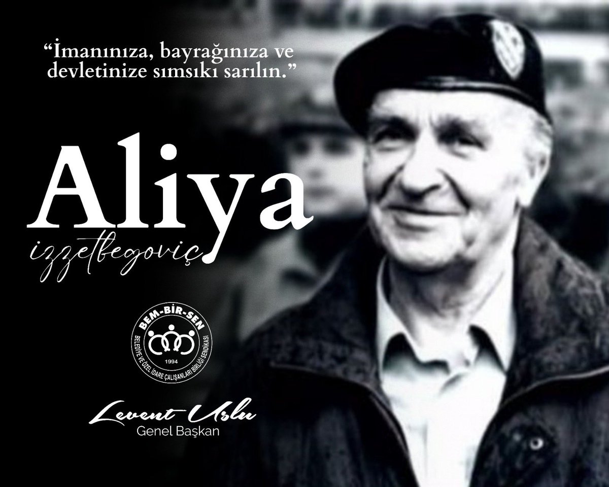 “Bunu hiç unutma evlat!
Batı hiçbir zaman uygar olmamıştır ve bugünkü refahı; devam edegelen sömürgeciliği, döktüğü kan, akıttığı gözyaşı ve çektirdiği acılar üzerine kuruludur.”
#Aliyaİzzetbegoviç 

Bilge Kral Aliya İzzetbegoviç’i vefatının 22.yıldönümünde rahmetle yad ediyorum.