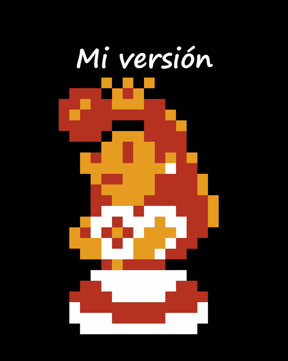 Bueno, les dejo un adelanto de lo que va a ser el próximo video del canal.

Acá les muestro un rediseño que hice de la Princesa Peach, siguiendo las mismas limitaciones que tenía el diseño original.
#nes #famicom #supermariobros #mario #nintendo #peach #princesspeach