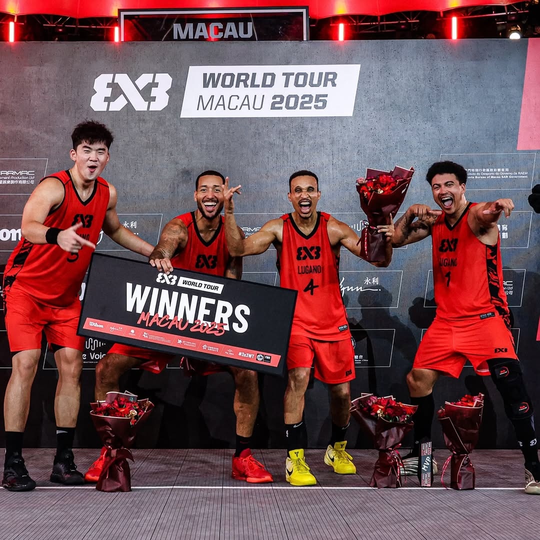 El dominicano 🇩🇴 Adrís de León y su equipo Lugano se coronan campeones del Macau 3x3 World Tour 2025. El ex selección nacional fue reconocido como el MVP del evento. Muy duro <a href="/2hard2guard10/">ADRIS DELEON</a>. #WojDOM