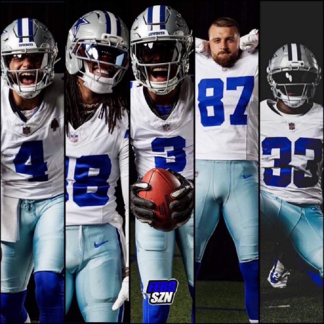 FergSZN's tweet photo. DAK PRESCOTT PLAYS FOOTBALL TODAY

CEEDEE LAMB PLAYS FOOTBALL TODAY

GEORGE PICKENS PLAYS FOOTBALL TODAY

JAKE FERGUSON PLAYS FOOTBALL TODAY

JAVONTE WILLIAMS PLAYS FOOTBALL TODAY

KAVONTE TURPIN PLAYS FOOTBALL TODAY

BRANDON AUBREY PLAYS FOOTBALL TODAY

THE DALLAS COWBOYS RETURN HOME TO PLAY SOME DAMN FOOTBALL TODAY