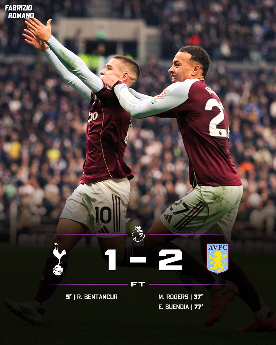 FabrizioRomano's tweet photo. Big away win for Aston Villa vs Spurs! 🟣🔵

Who’s been your Man of the Match? 🍿 https://t.co/0vjixTpmag