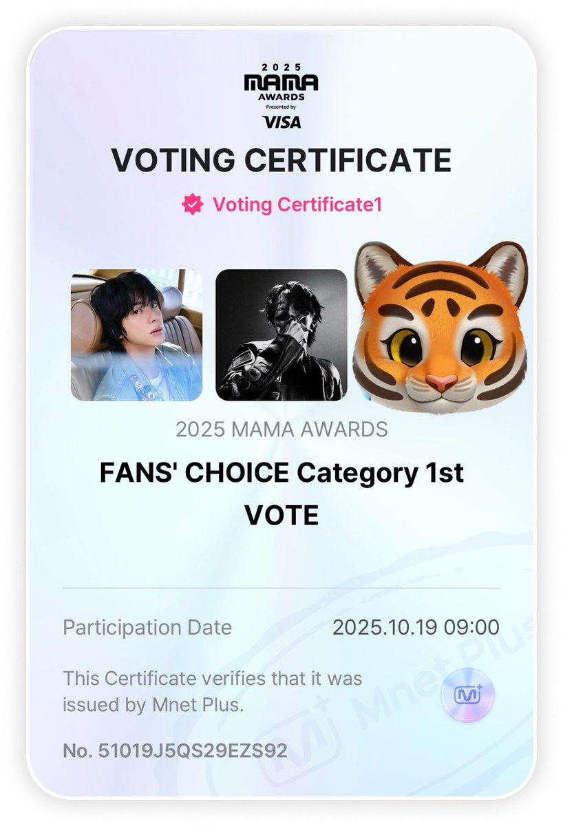 YA PASARON A DEJAR SUS VOTOS POR JIN Y JHOPE?!? YA REINICIÓ EL DÍA NO LES TOMA MUCHO TIEMPO, POR FAVOR HAY QUE VOTAR, ES IMPORTANTE. 

🔗(share.mnetplus.world/2025-mama)

DEN RT Y COMENTEN SUS CAPTURAS 

VOTE FOR JIN ON MAMA 2025 
VOTE FOR JHOPE ON MAMA 2025 
#MAMAAWARDS2025