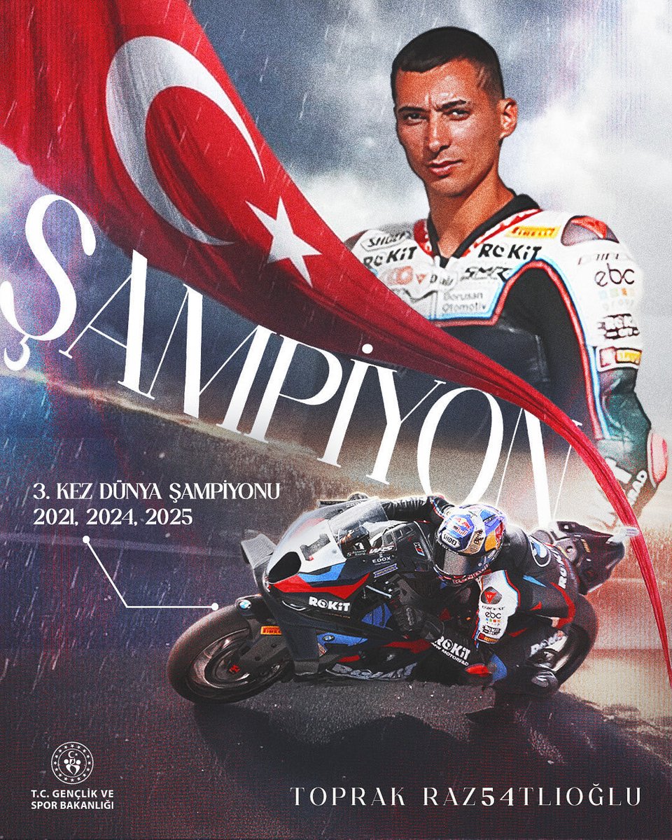 2025 Dünya Superbike şampiyonu olarak bizlere büyük bir gurur yaşatan 
milli motosikletçimiz #ToprakRazgatlıoğlu'nu tebrik ediyor, başarılarının devamını diliyoruz. 🇹🇷👏🏻