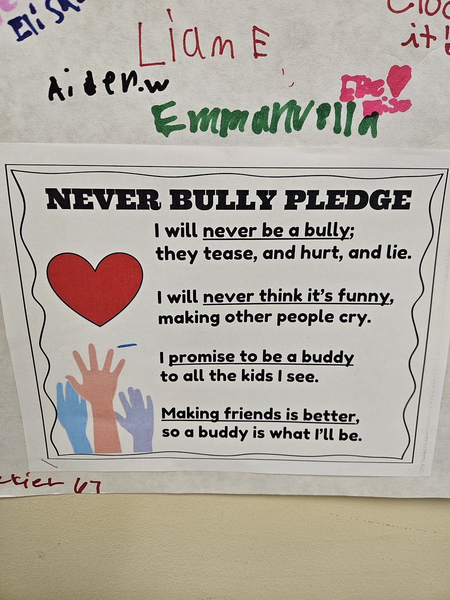 Signed our "Never Bully Pledge" Friday. <a href="/DELCBlue/">Blue Academy</a>