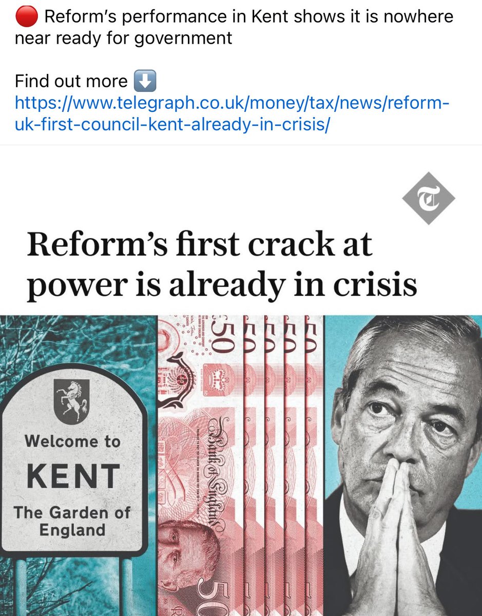 Will // Sarcasm is best served cold (@colder_sarcasm) on Twitter photo The Telegraph is slating Reform’s performance in Kent. 😂 The Telegraph is slating Reform’s performance in Kent. 😂
